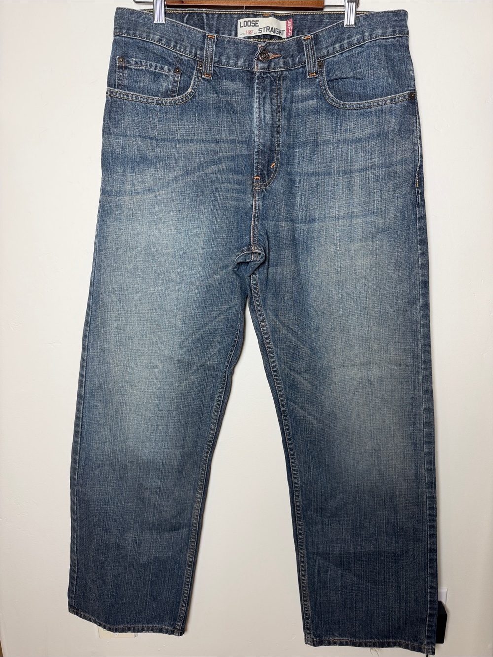 Levis 569 Loose Straight Jeans Mens 32 x 32 Faded Blue dark Stretch‎ Denim